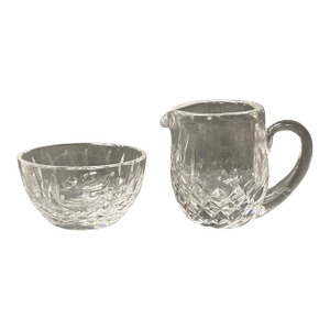 Vintage 1970's Waterford Crystal Lismore Mini Open Sugar and Creamer
