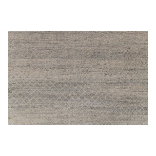 8' x 10' Savannah Hand Knotted Modern Cream Grey Wool & Silk Rug For Sale