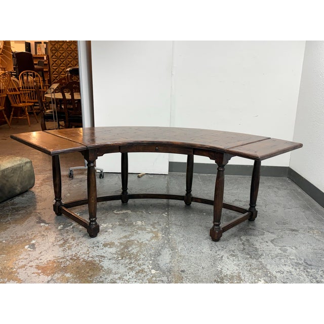 Parquetry Kidney-Shaped Drop Leaf Writing Desk For Sale - Image 4 of 12
