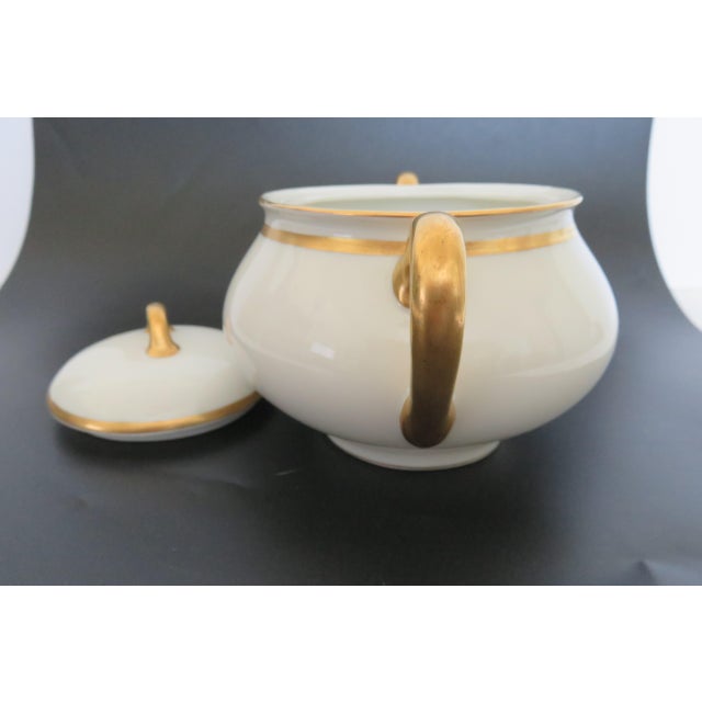 Ceramic Late 19th Century Limoges France Sugar Bowl With Lid & Creamer Set For Sale - Image 7 of 11