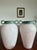 Pair of Scavo Murano-Style Glass Vessels Bud Vases Pink Verdigris Metal Handles For Sale - Image 15 of 18