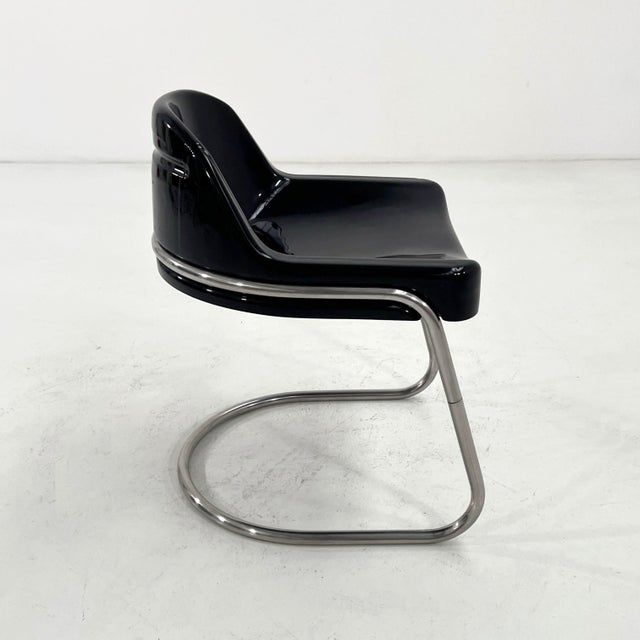 Molteni Black Orix Desk Chair by Vittorio Parigi & Nani Prina for Molteni, 1970s For Sale - Image 4 of 10