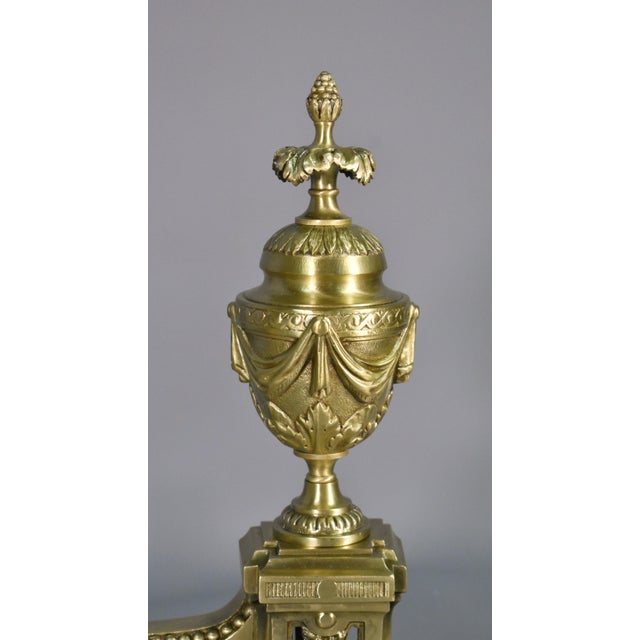 Napoleon III French Fire Dogs in Bronze, 19th Century, Set of 2 For Sale - Image 9 of 14