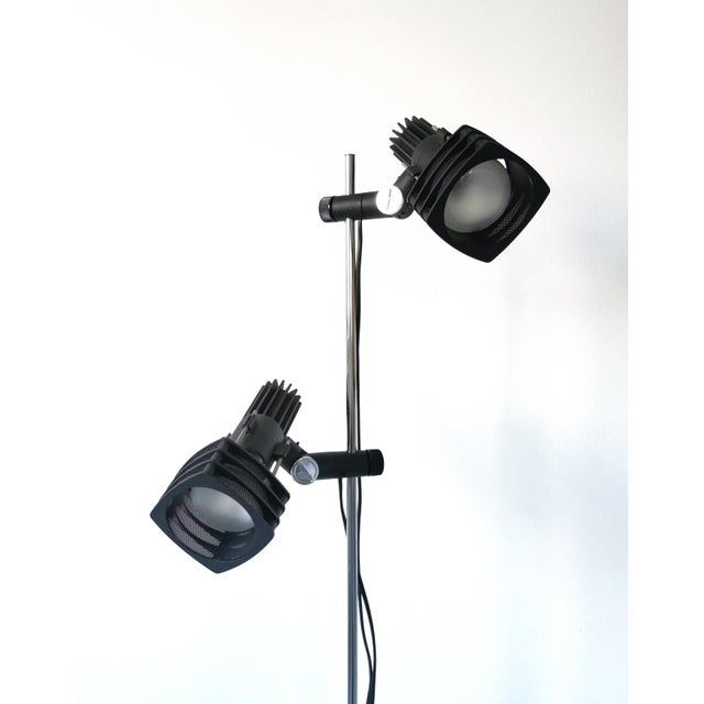 1970s Mid-Century German Chrome and Black Floor Lamp from Hustadt Leuchten, 1960s For Sale - Image 5 of 12
