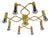 Large Vintage Sputnik Brass Ceiling Lamp, 1970s For Sale