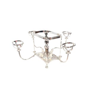 Silver Plate and Glass Serving Bowls, Set of 2 For Sale