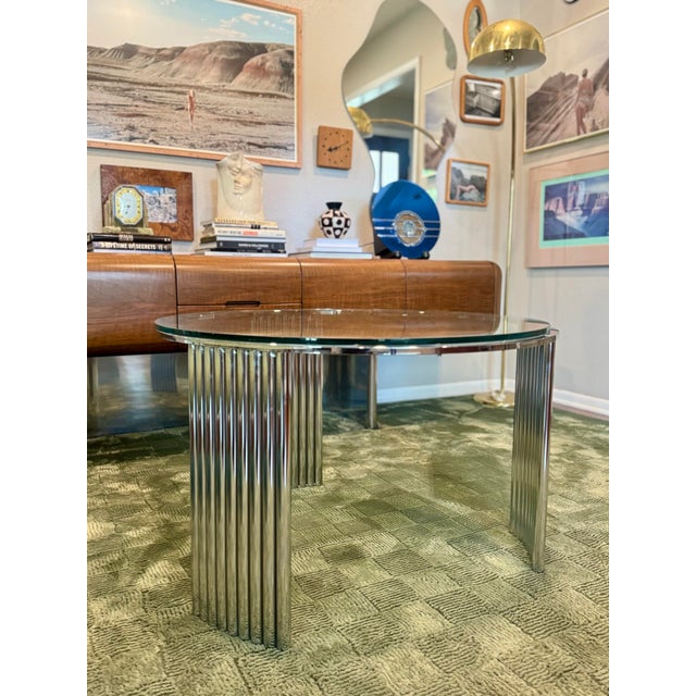 Chrome A Beautiful Art Deco Futurist Chrome Coffee Table, Circa 1970s For Sale - Image 8 of 10