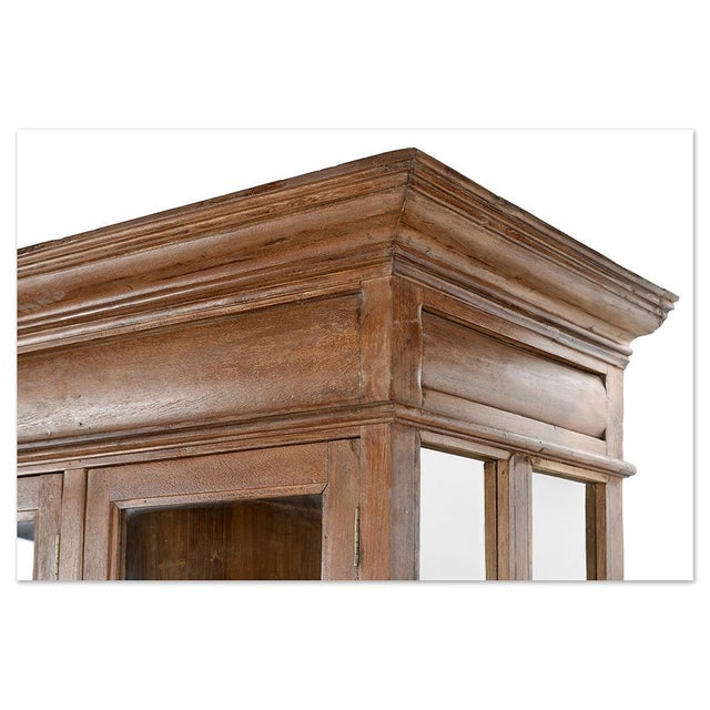 Solid Wood Cabinet with 16 Glazed Compartments For Sale - Image 4 of 10