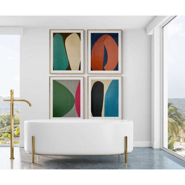 Sarah Vaaler Abstract Mid-Century Style Modern Shapes Acrylic Painting For Sale - Image 4 of 6