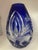 Mid-Century Bohemian Cobalt Cut-to-Clear Crystal Ovoid Palmette Vase For Sale In Palm Springs - Image 6 of 6