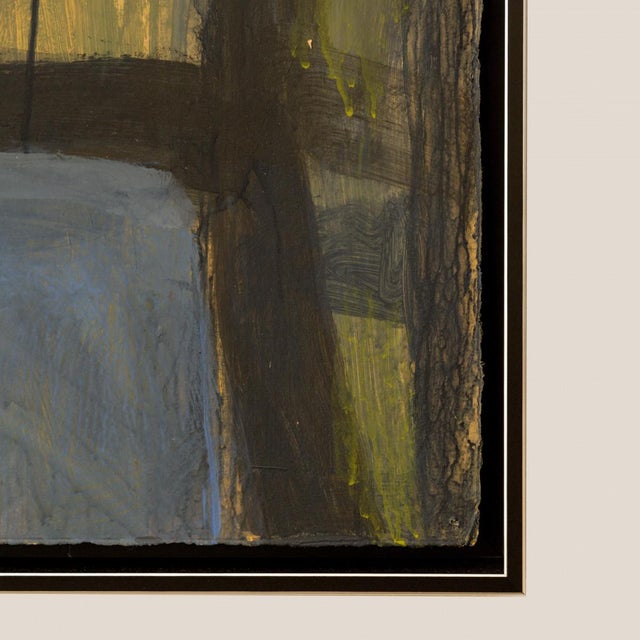 Dimensions: Artwork: 30"h x 23"w; Framed: 31.5"h x 24"w x 2"d Contemporary mixed media painting on paper, Steadfast, U.S.,...