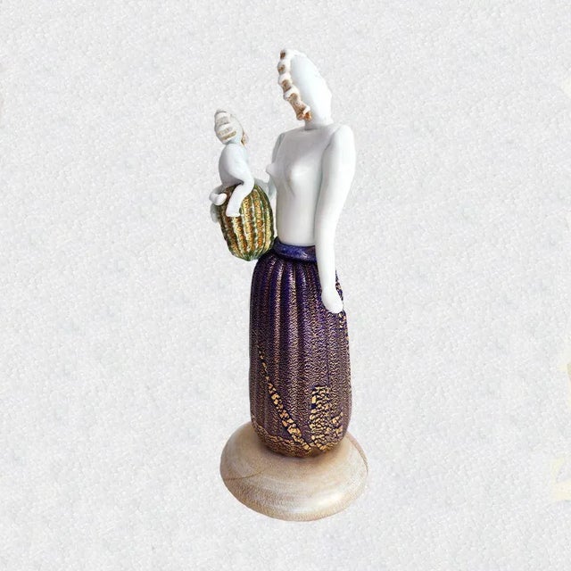 Ercole Barovier | Barovier and Toso | Napoleone Martinuzzi | "Maternity" | matt and polychrome glass sculpture with gold...