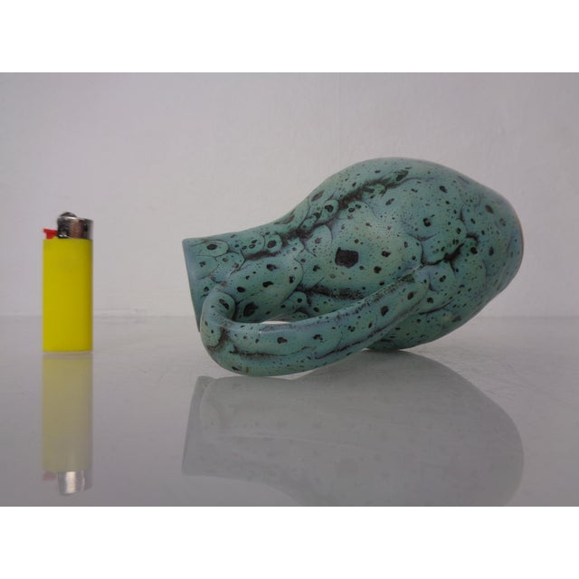 Turquoise Studio Ceramic Vase by Kerstin and Ralf Unterstab for Kunsttöpferei Unterstab, East Germany, 1960s For Sale - Image 10 of 18