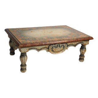 Vintage Victorian Style Hand Painted Coffee Table For Sale