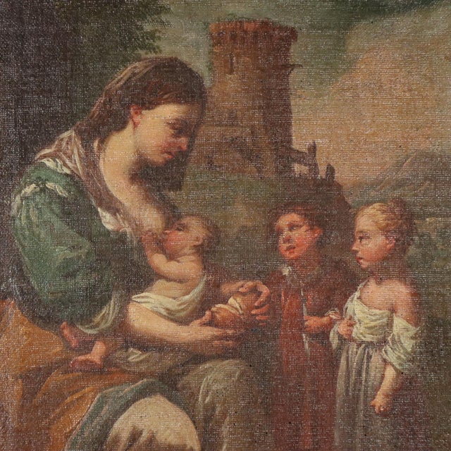 Allegory of Charity, Oil on Canvas For Sale - Image 3 of 9