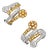 Late 20th Century 14K White Gold Yellow Sapphire Diamond Floral French Clip Earrings, Pair For Sale