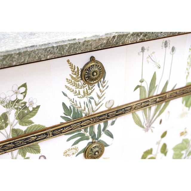Brown Gustavian Chest with Nordens Flora by C.A.M Lindman, Sweden, 1940s For Sale - Image 8 of 11