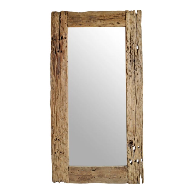 Rustic Vintage Railroad Wood Mirror For Sale