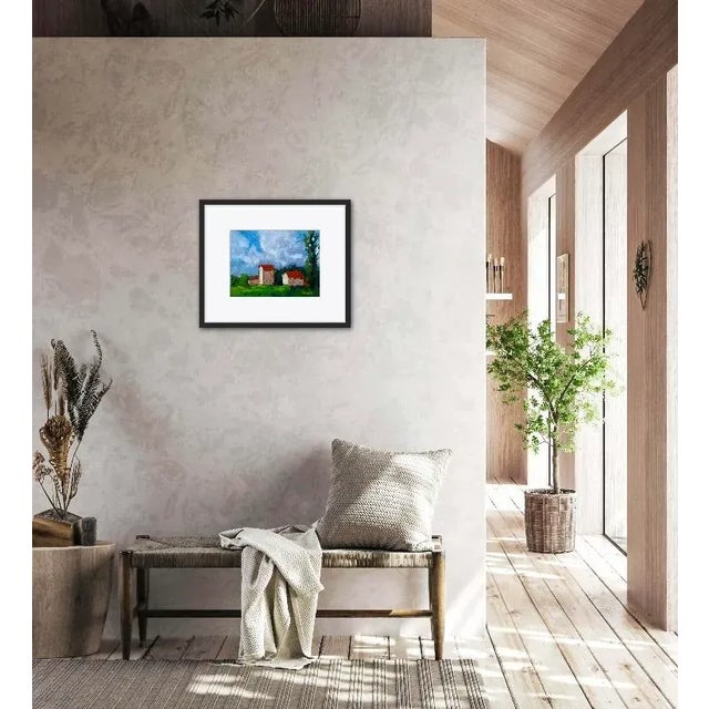 Contemporary Plein Air Farm Rural Landscape Oil Painting For Sale - Image 10 of 12