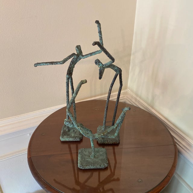 Late 20th Century Bronze Artist Made Brutalist Style Sculptures- Set of 3 For Sale In Atlanta - Image 6 of 7