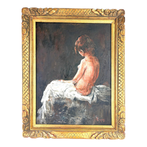 Mid 20th Century Female Nude Oil on Canvas Painting