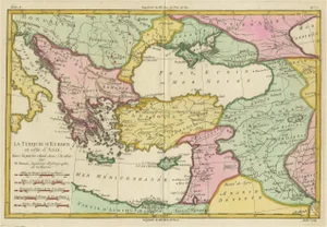 Antique Map of the Eastern Mediterranean and the Balkans, 1783