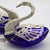 Vintage Italian Sterling Silver 800 Swan Salt Cellars with Cobalt Glass Liners and Spoons, 1970s, Set of 4 For Sale - Image 4 of 13