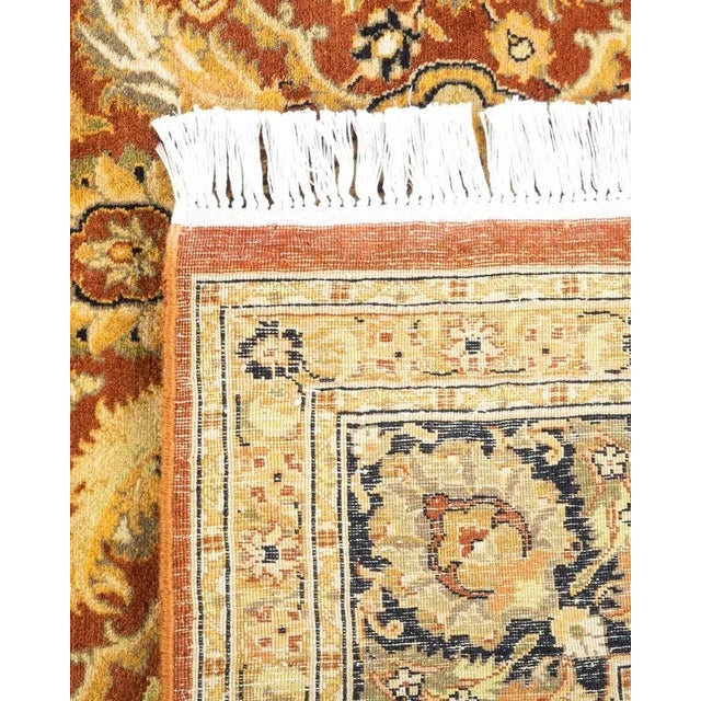 2000 - 2009 Mogul, One-of-a-Kind Hand-Knotted Area Rug in Orange, 6' 1" x 8' 10" For Sale - Image 5 of 8