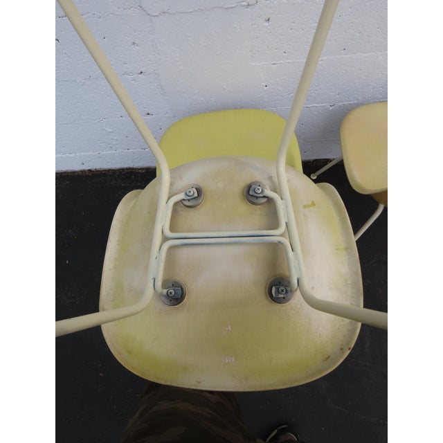 Herman Miller Eames Set of 3 Fiberglass Shell Chairs 1960s Light Yellow 6640 For Sale - Image 17 of 18
