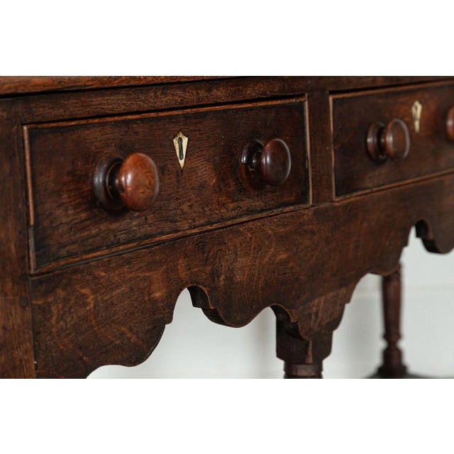 Wood Antique English George II Oak Potboard Dresser, 1760 For Sale - Image 7 of 17