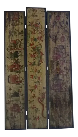 Late 19th Century Three Panel Folding Screen Chinese Trade Signs