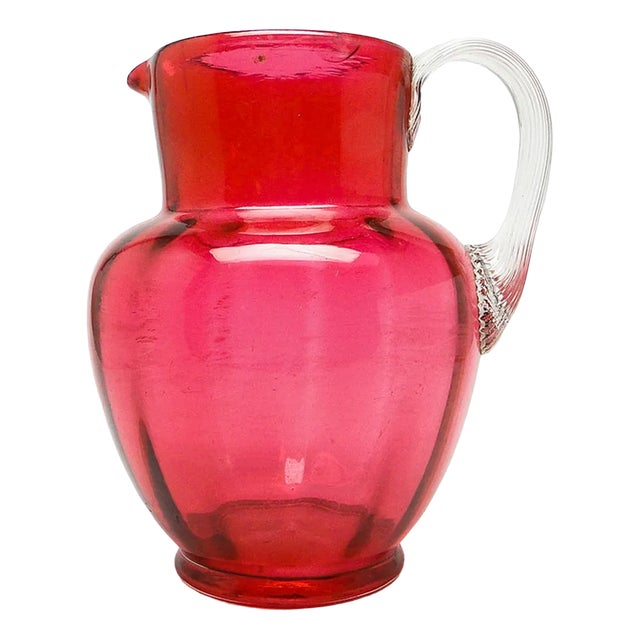 Art Nouveau Jug from Cranberry Glass, United Kingdom, Early 1900s For Sale