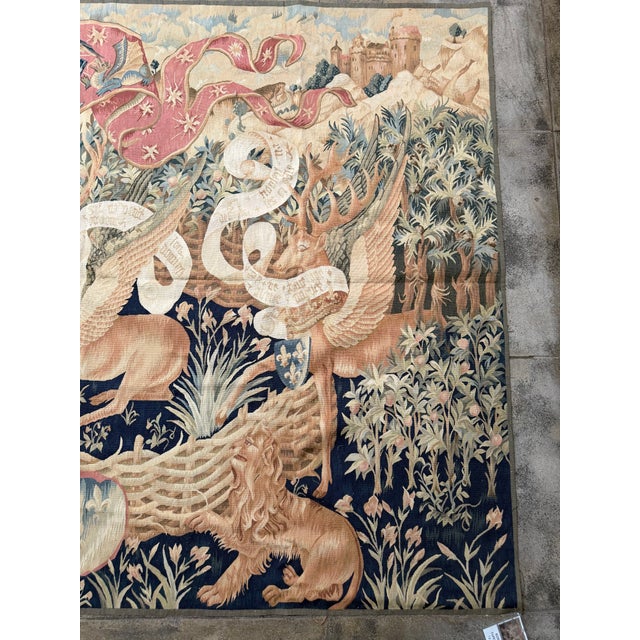 Textile Late 20th Century Medieval Revival Tapestry For Sale - Image 7 of 9