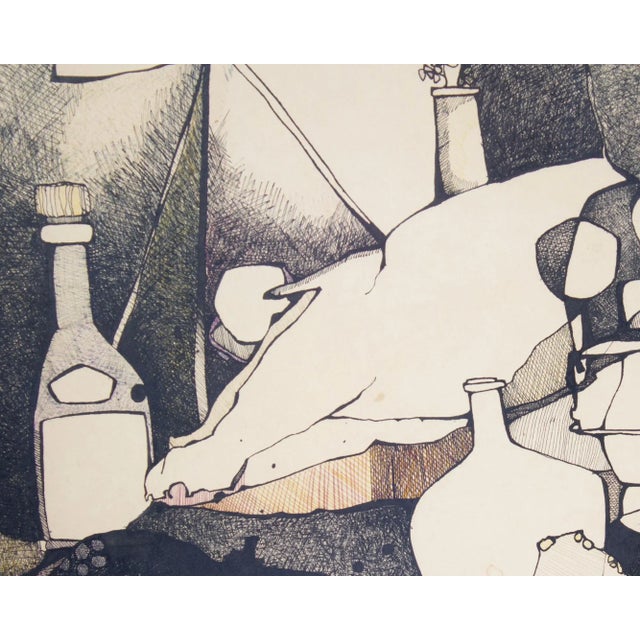 Abstract Still Life Ink Drawing by Nicholas Takis For Sale - Image 4 of 8
