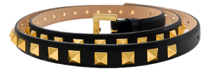 Valentino Rockstud Calfskin Belt, Original Out of Production, Gold-Tone Studs & Buckle, Made in Italy, Brand New in Box