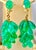 2020s 14 Carat Colombian Emerald Briolettes Hanging Drop Earrings 18 Karat Gold For Sale - Image 5 of 8