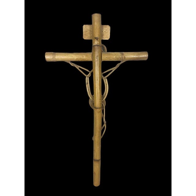 Italian Christ Figure in Rattan, 1960s For Sale - Image 3 of 10