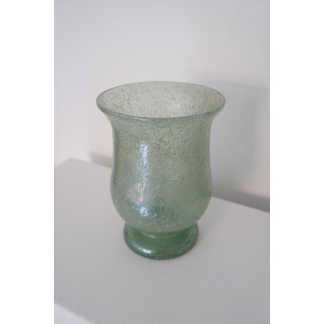 Iridescent Pulegoso Glass Chalice Vase, Murano, 1930s For Sale - Image 14 of 15