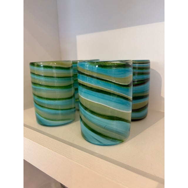 2020s Hand Blown Glass Barware Glasses Set of 4 For Sale - Image 5 of 6