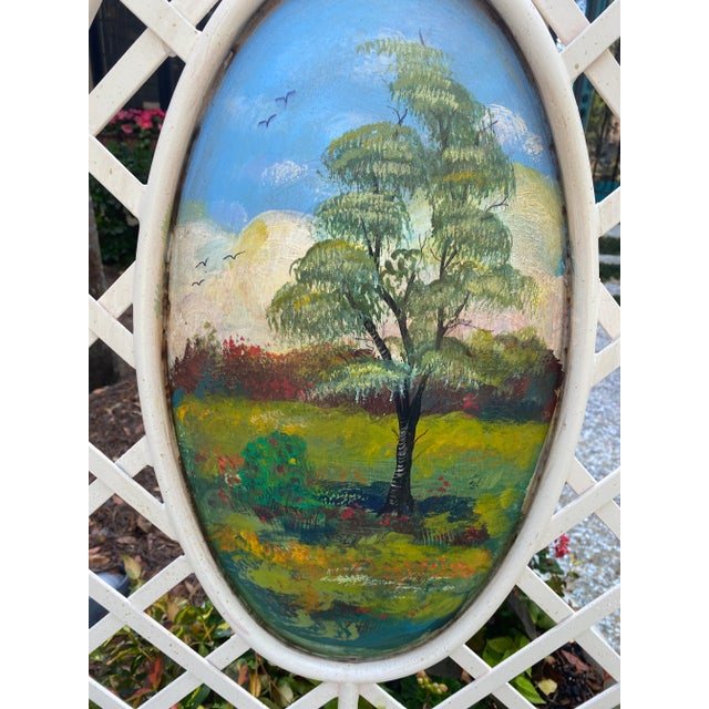 Mid 20th Century Hand Painted Vintage Iron Twin Headboards - a Pair For Sale In Savannah - Image 6 of 12