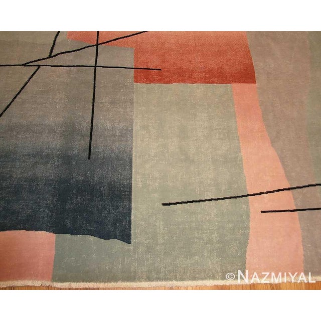 Nazmiyal Collection Vintage Artistic Art Deco Design Chinese Room Area Rug For Sale - Image 4 of 4