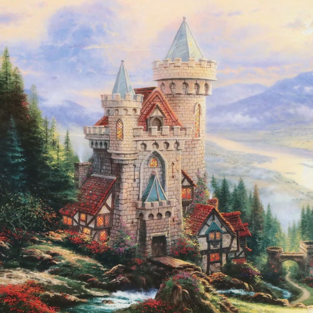 1990s Thomas Kinkade "Guardian Castle" Framed Lithograph For Sale - Image 4 of 6