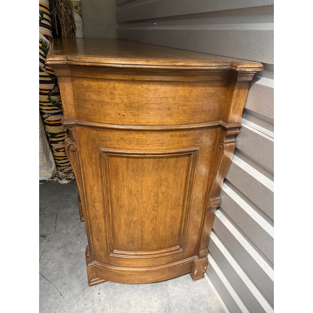 1990s Michael Taylor Designs "Lombardi" Serpentine Sideboard Buffet, 79" Wide For Sale - Image 4 of 8