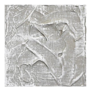 Forces of Nature 8 - Deeply Textured Impasto Neutral Tactile Sculptural Original Artwork by Len Klikunas For Sale