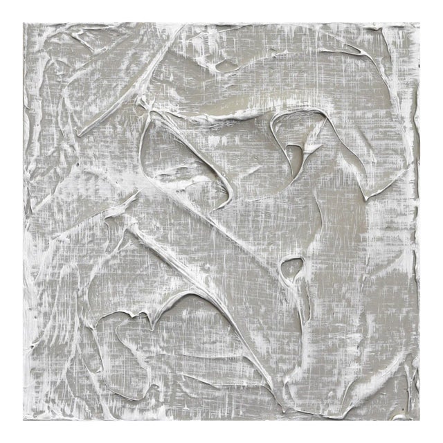 Forces of Nature 8 - Deeply Textured Impasto Neutral Tactile Sculptural Original Artwork by Len Klikunas For Sale