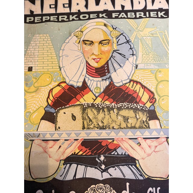 Neerlandia Gingerbread Factory Cardboard Advertising Sign, 1910s For Sale - Image 6 of 6