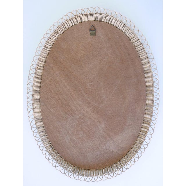 Mid-Century Modern Rattan Oval Wall Mirror Germany, 1960s For Sale - Image 14 of 18