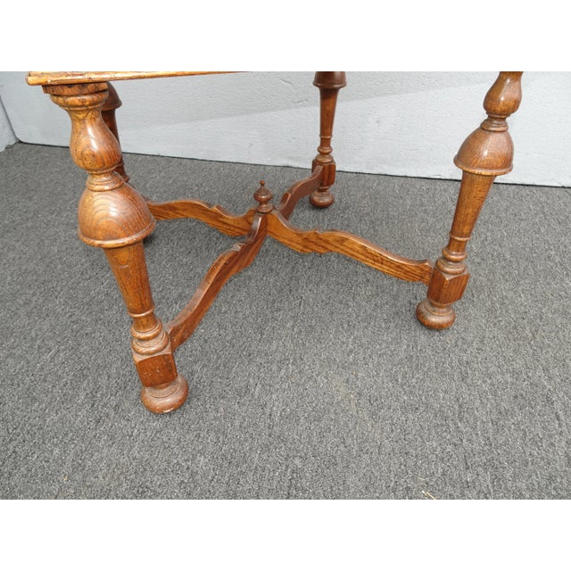 Vintage Ethan Allen French Country Brown Oak End Table ~ Side Table For Sale - Image 12 of 13