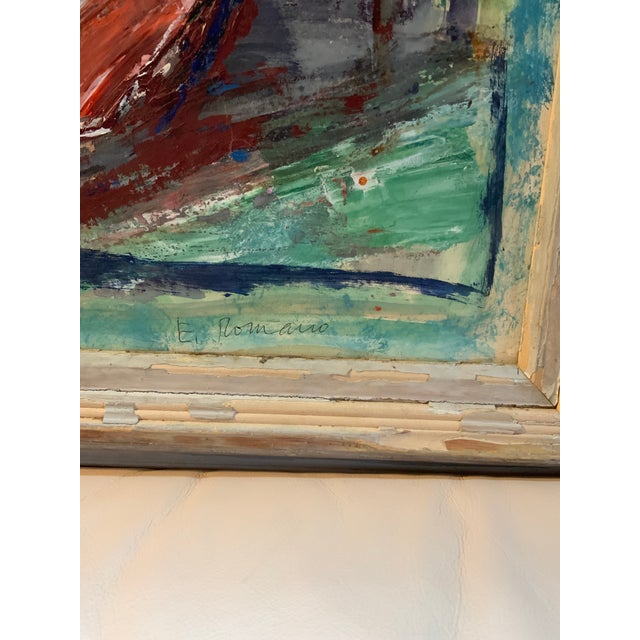 Textile 1960s Abstract Nude Painting by Emanuel Romano For Sale - Image 7 of 12