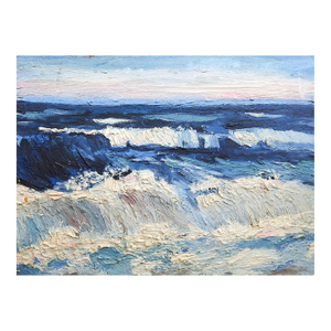 Mid 20th Century Crashing Waves Seascape Painting